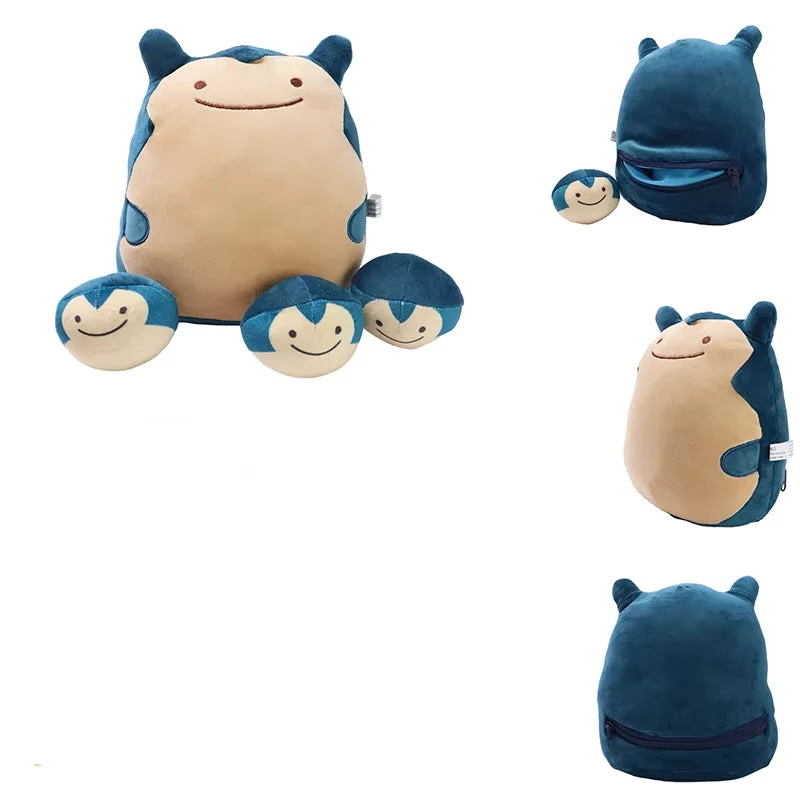 Peluche Relaxo Snorlax avec 3x mini peluches Relaxo