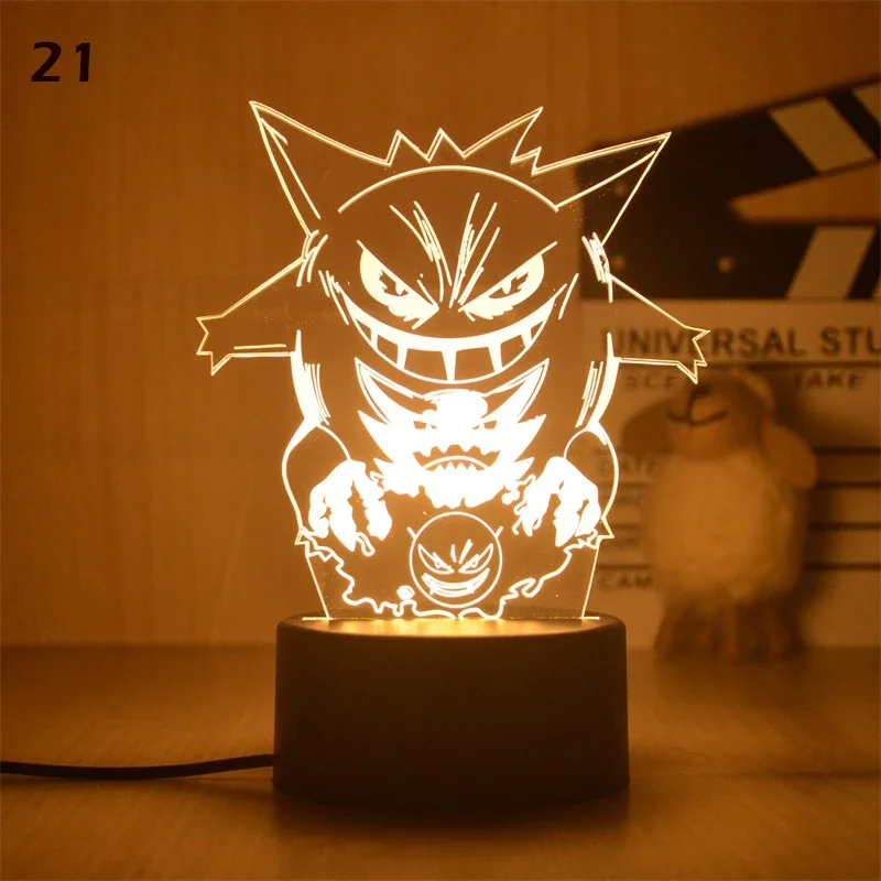 Lampe décorative Pokemon Anime, lumière chaude, veilleuse