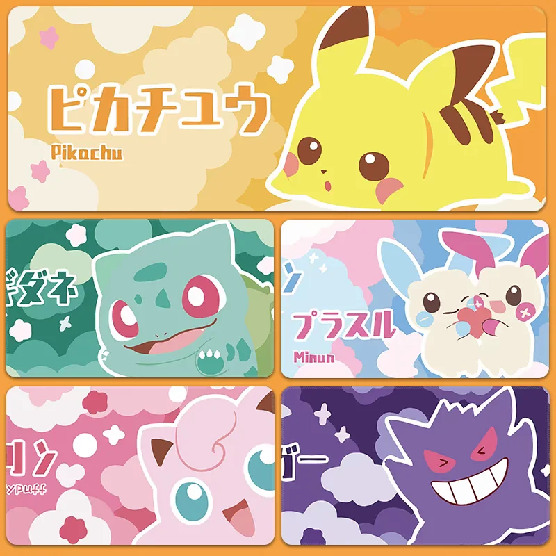 Tapis de souris de jeu Pokémon Anime avec différents motifs