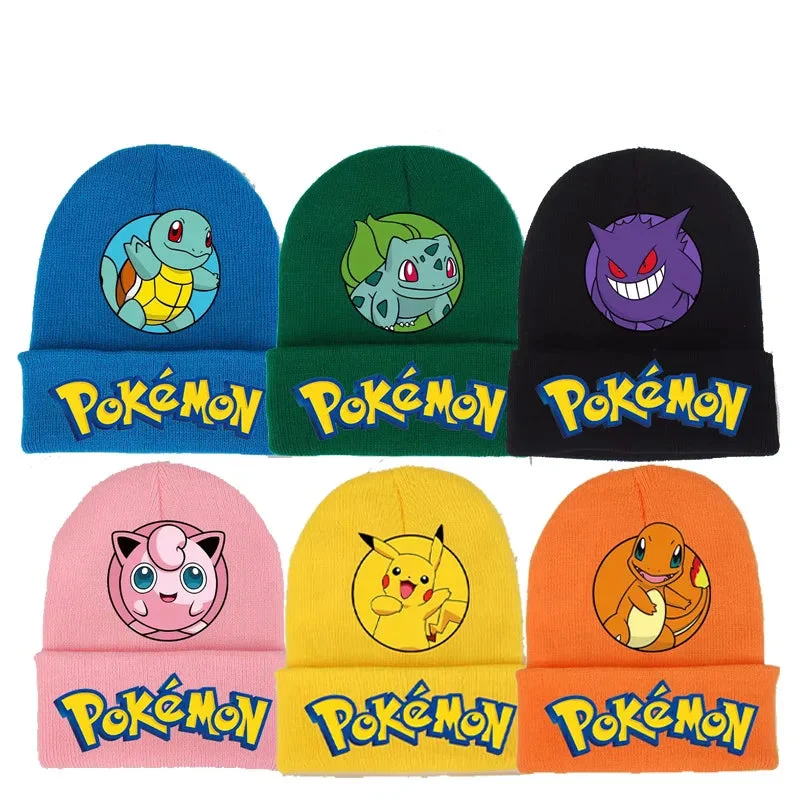 Bonnets d'hiver colorés et chauds aux motifs Pokémon