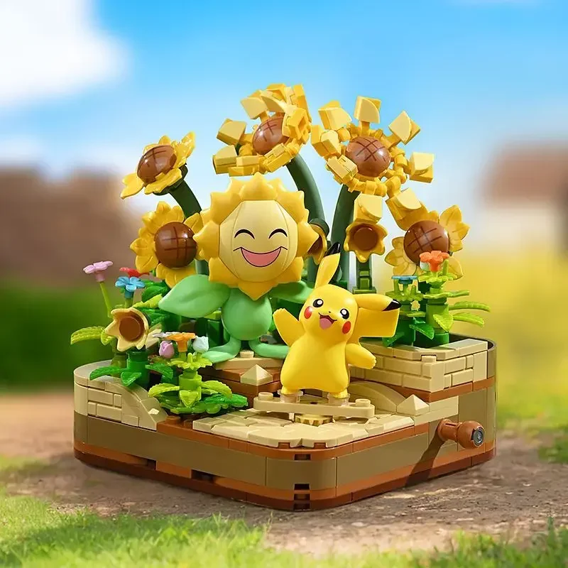 Ensembles de jouets de construction Pokémon (Pikachu Tournesol, Enton et Flegmon ou Pikachu et Plinfa)