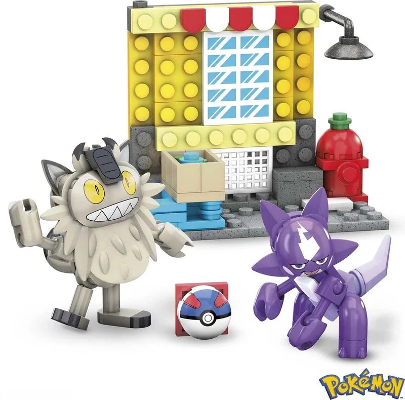 Ensembles de blocs de construction à pince MEGA Pokemon (Zigzachs et Machollo ou Meowth et Toxel)