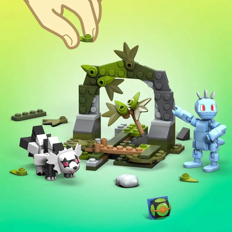 Ensembles de blocs de construction à pince MEGA Pokemon (Zigzachs et Machollo ou Meowth et Toxel)