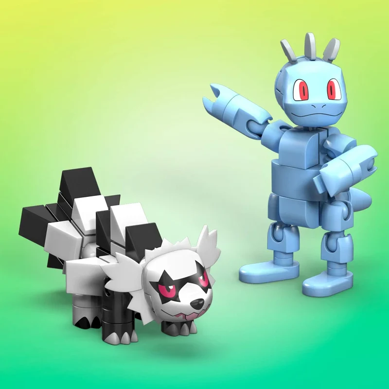 Ensembles de blocs de construction à pince MEGA Pokemon (Zigzachs et Machollo ou Meowth et Toxel)