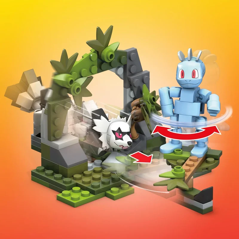 Ensembles de blocs de construction à pince MEGA Pokemon (Zigzachs et Machollo ou Meowth et Toxel)