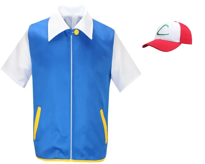 Pokémon Ash Ketchum ensemble de costumes Cosplay