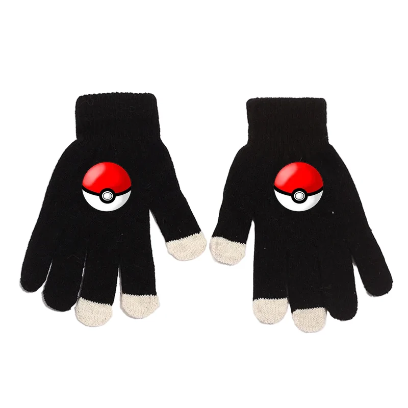 Gants d'hiver chauds aux motifs Pikachu et Pokémon pour adultes