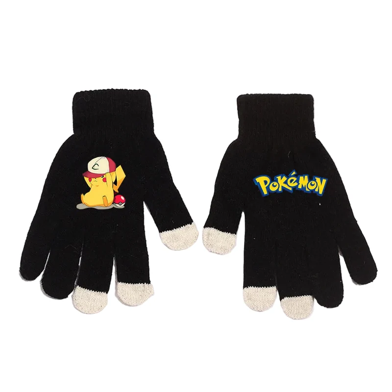Gants d'hiver chauds aux motifs Pikachu et Pokémon pour adultes