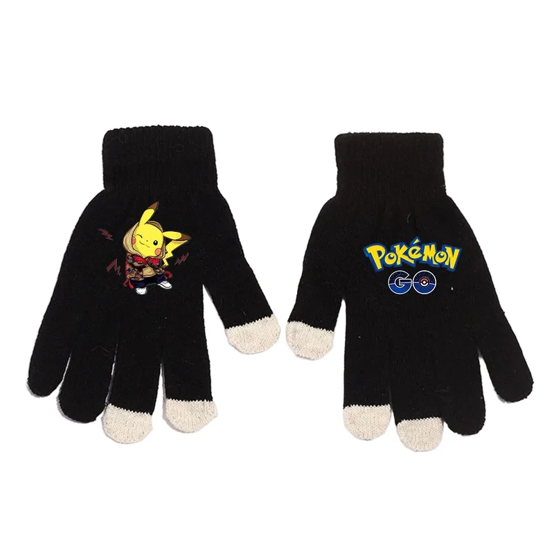 Gants d'hiver chauds aux motifs Pikachu et Pokémon pour adultes