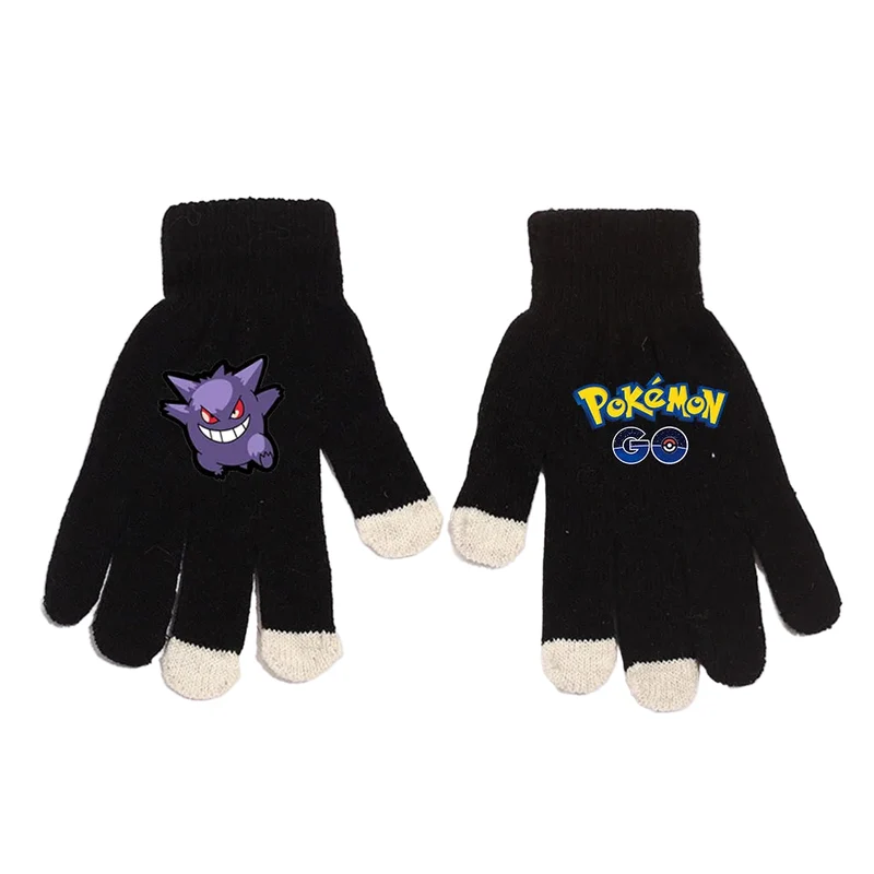 Gants d'hiver chauds aux motifs Pikachu et Pokémon pour adultes