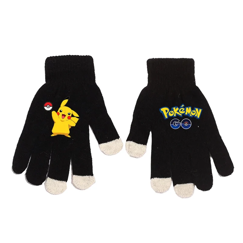 Gants d'hiver chauds aux motifs Pikachu et Pokémon pour adultes