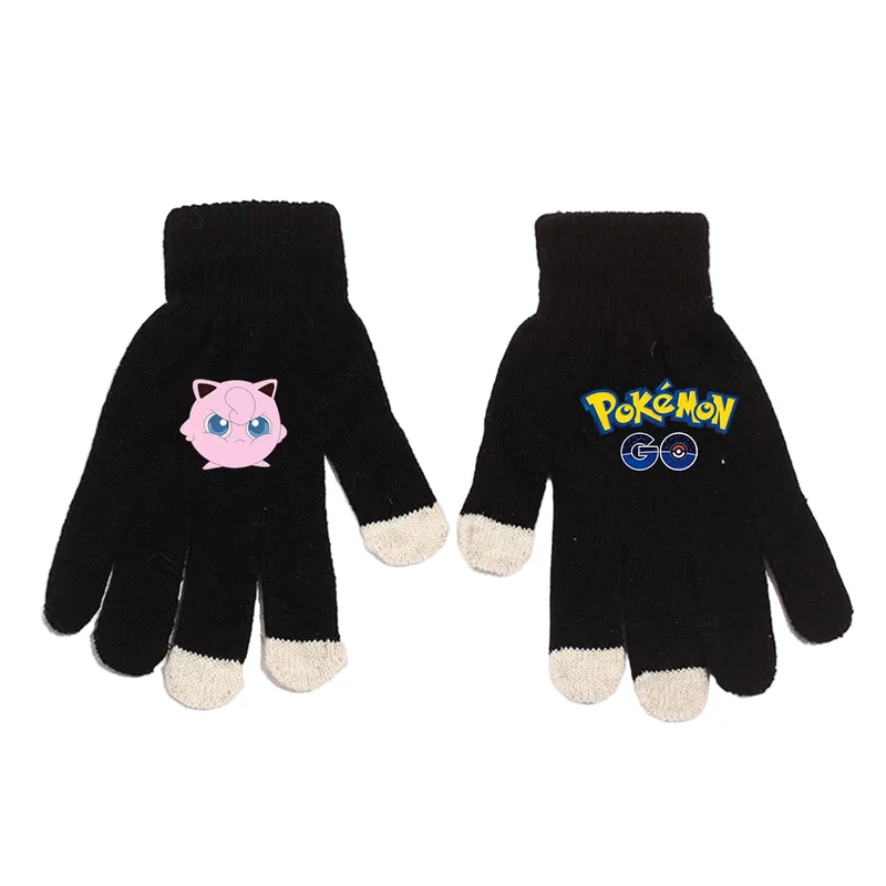 Gants d'hiver chauds aux motifs Pikachu et Pokémon pour adultes