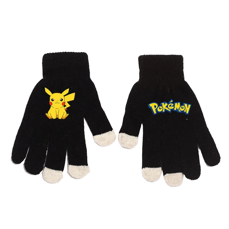 Gants d'hiver chauds aux motifs Pikachu et Pokémon pour adultes