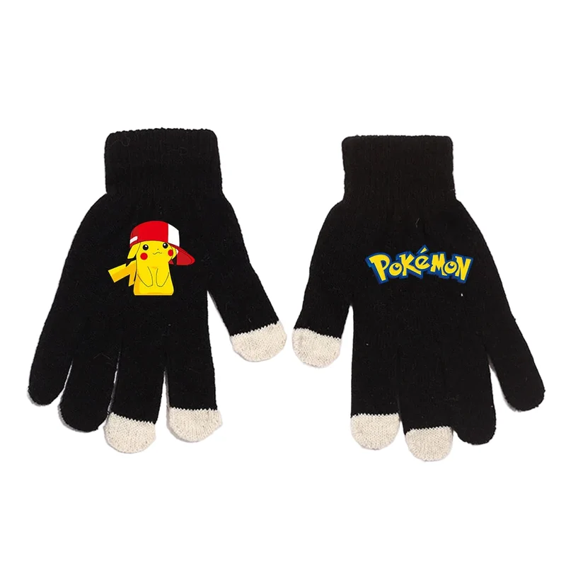 Gants d'hiver chauds aux motifs Pikachu et Pokémon pour adultes
