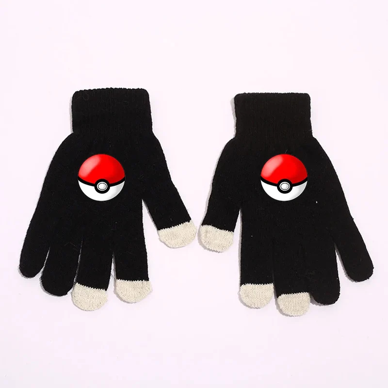 Gants d'hiver chauds aux motifs Pikachu et Pokémon pour adultes