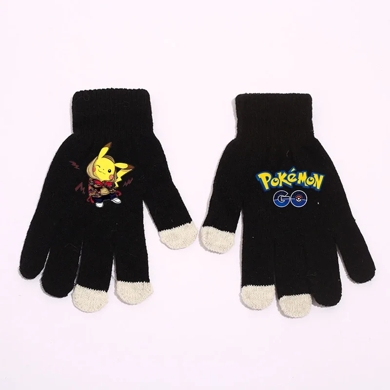 Gants d'hiver chauds aux motifs Pikachu et Pokémon pour adultes