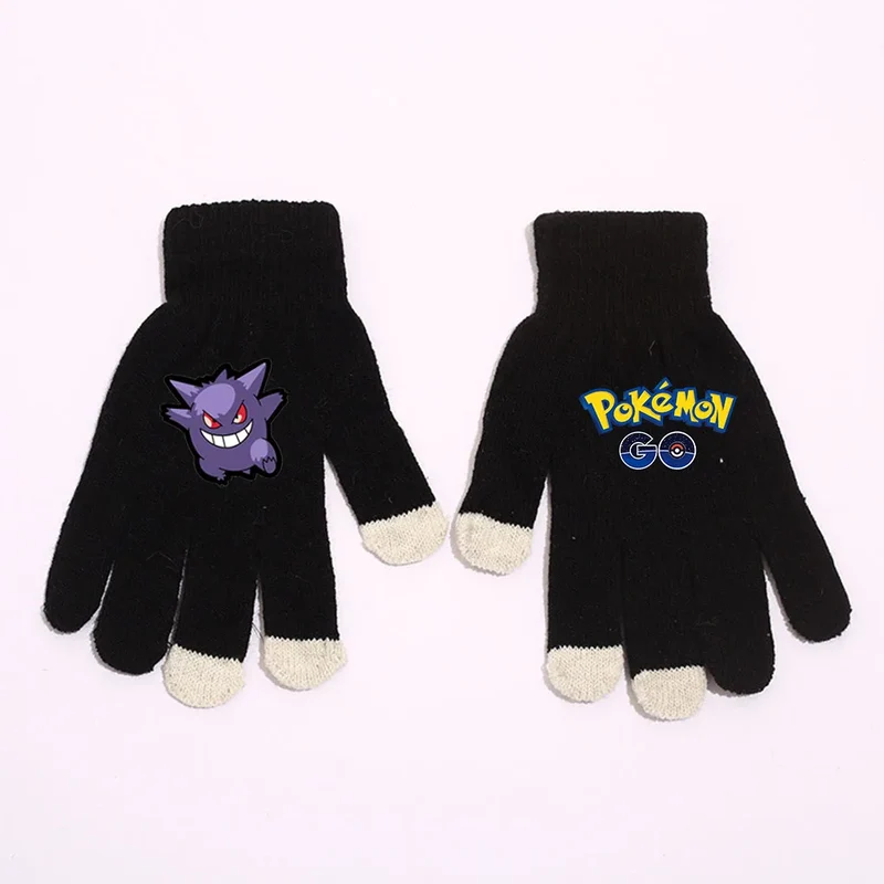 Gants d'hiver chauds aux motifs Pikachu et Pokémon pour adultes