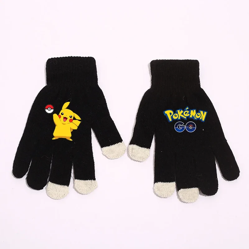 Gants d'hiver chauds aux motifs Pikachu et Pokémon pour adultes