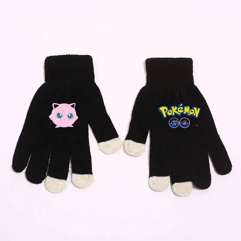 Gants d'hiver chauds aux motifs Pikachu et Pokémon pour adultes