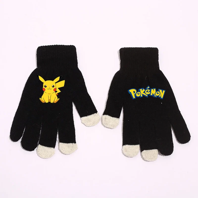 Gants d'hiver chauds aux motifs Pikachu et Pokémon pour adultes