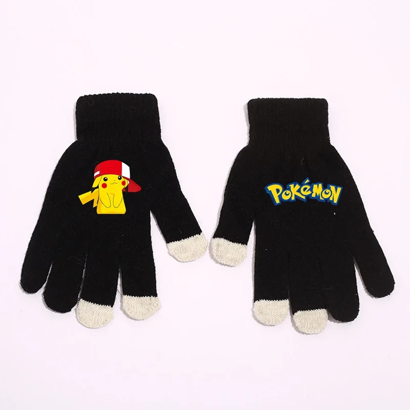 Gants d'hiver chauds aux motifs Pikachu et Pokémon pour adultes