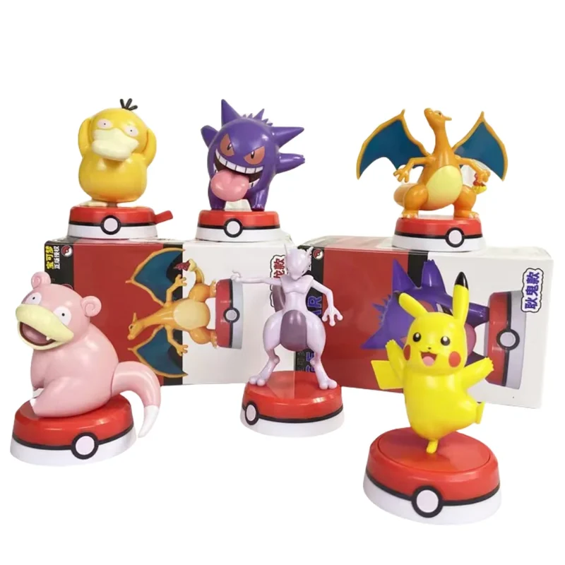 Ensemble de 6 figurines Pokémon avec Pikachu, Mewtwo, Charizard, Enton, Gengr et Flegmon