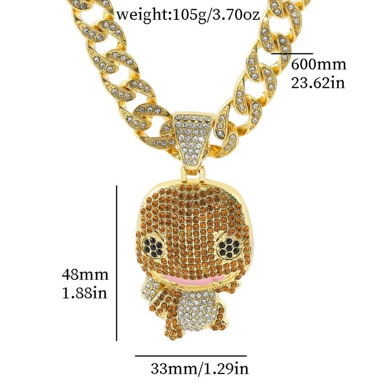 Collier hiphop aux motifs Pokémon