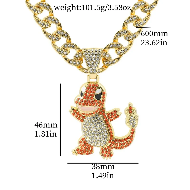 Collier hiphop aux motifs Pokémon