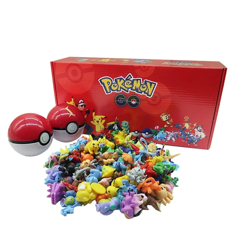144 figurines Pokémon avec 2x Pokeballs dans un coffret cadeau