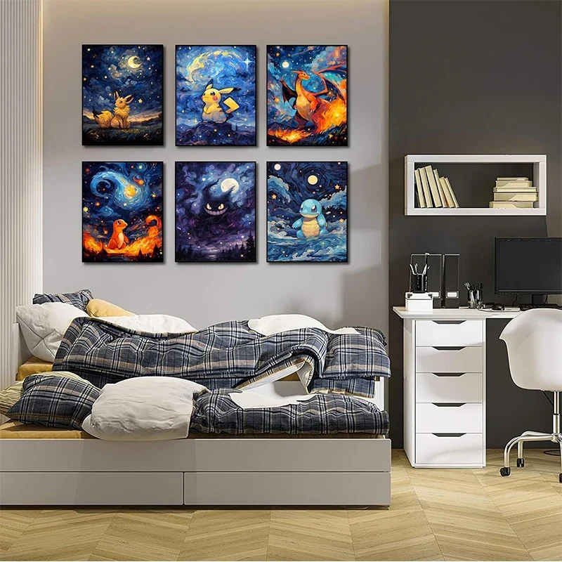 Pokémon Toile Étoiles Affiche Photos dans de nombreux motifs (Non encadré)