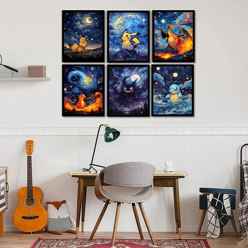 Pokémon Toile Étoiles Affiche Photos dans de nombreux motifs (Non encadré)