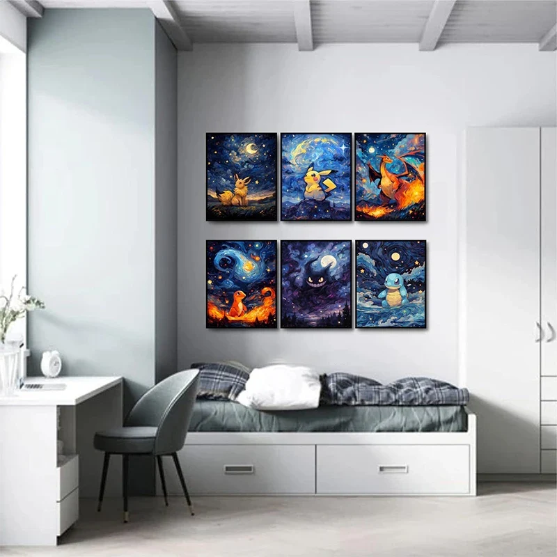 Pokémon Toile Étoiles Affiche Photos dans de nombreux motifs (Non encadré)
