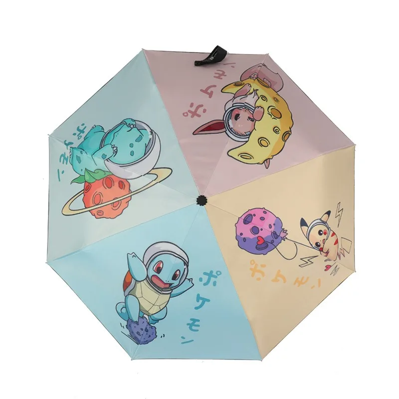 Parapluie automatique avec motif Carapuce, Pikachu ou Bulbasaur