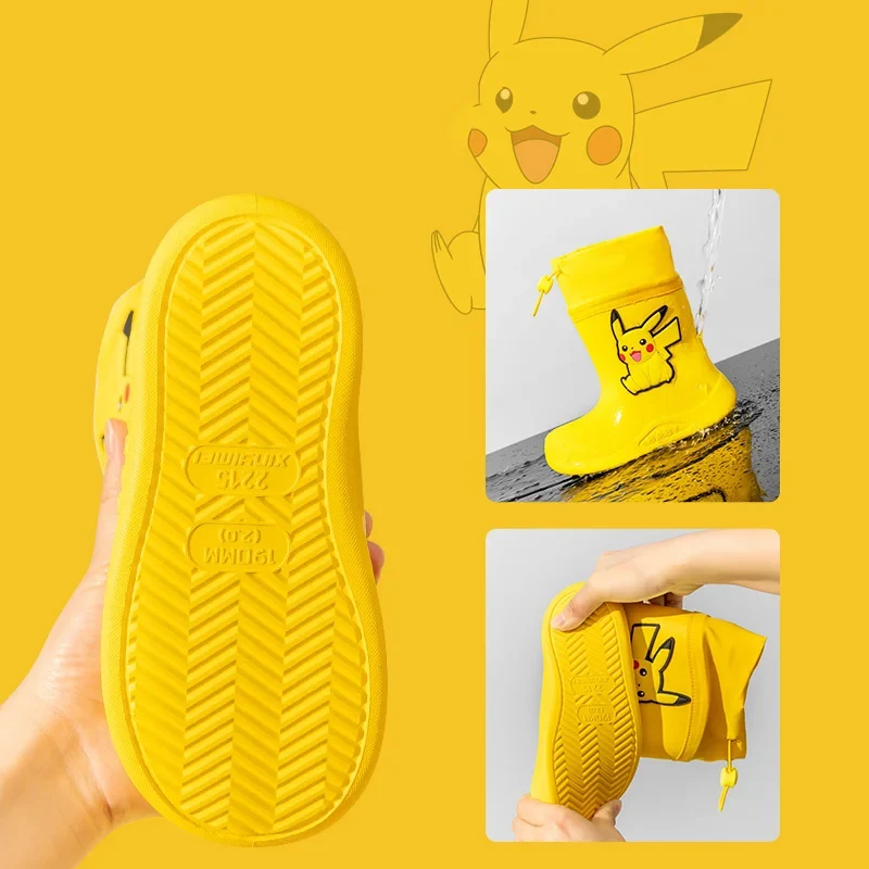 Bottes en caoutchouc pour enfants avec motifs Pokémon Pikachu