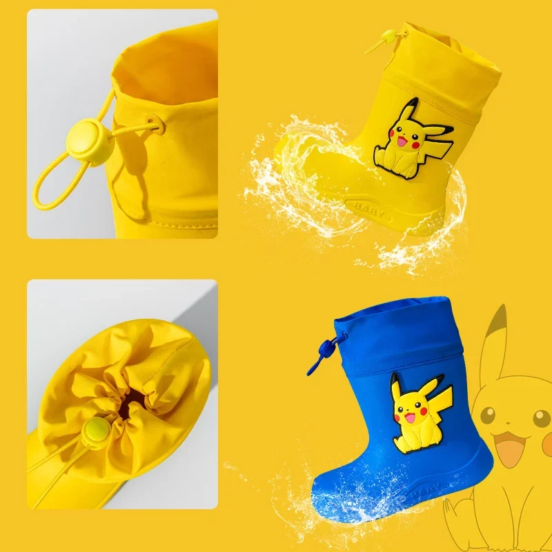 Bottes en caoutchouc pour enfants avec motifs Pokémon Pikachu