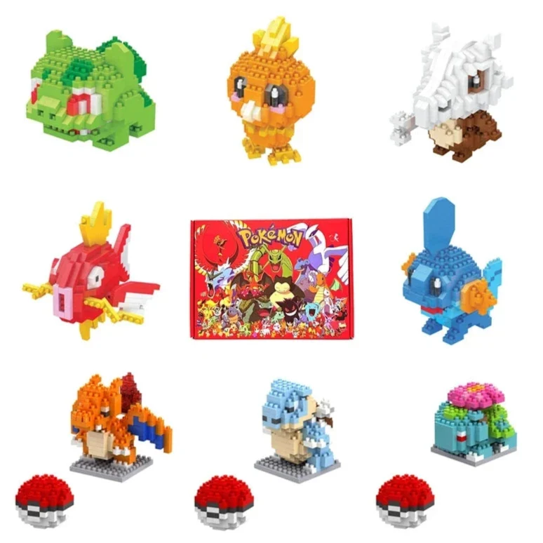 Blocs de construction à pince Pokémon dans un coffret cadeau de Noël pratique
