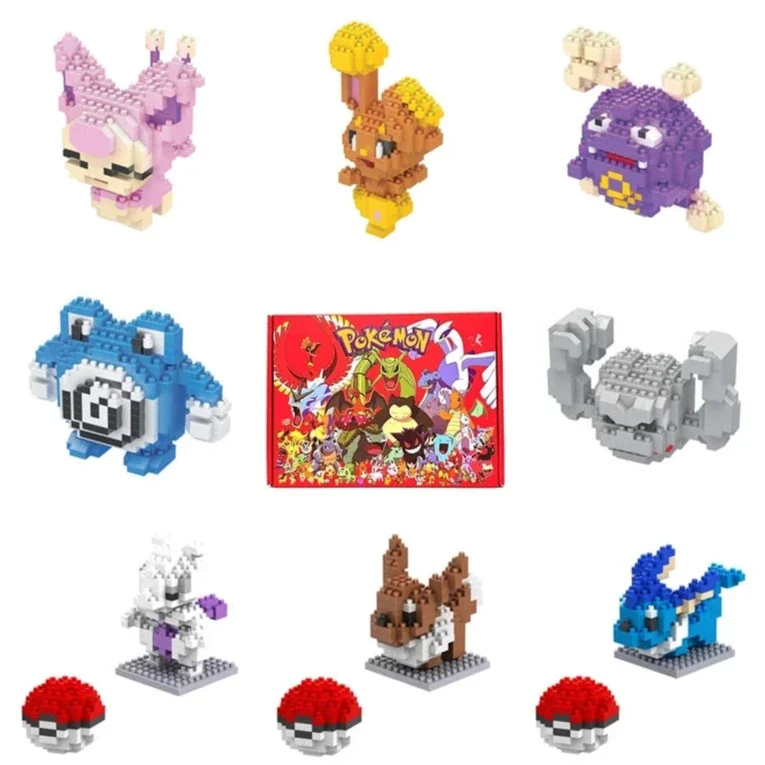 Blocs de construction à pince Pokémon dans un coffret cadeau de Noël pratique