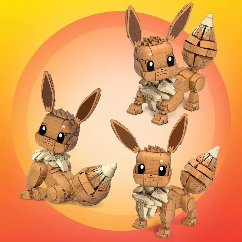 Pokémon Jumbo Évoli (30 cm), jeu de construction avec figurine mobile