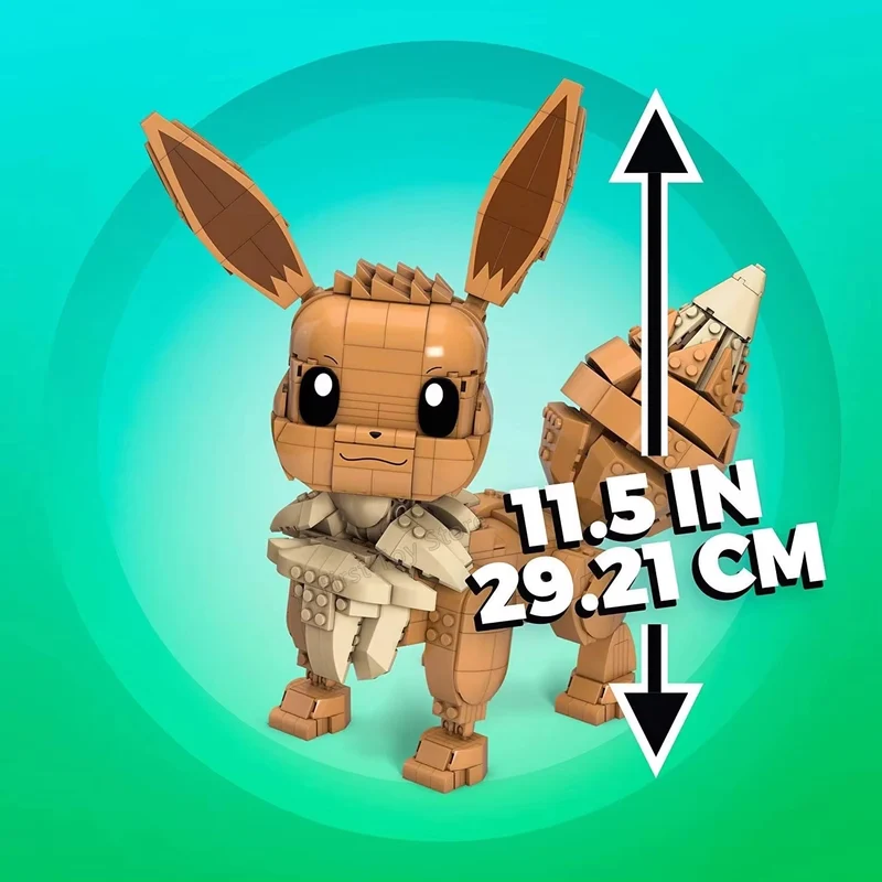 Pokémon Jumbo Évoli (30 cm), jeu de construction avec figurine mobile
