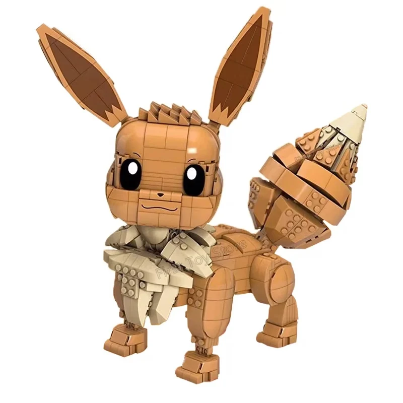 Pokémon Jumbo Évoli (30 cm), jeu de construction avec figurine mobile