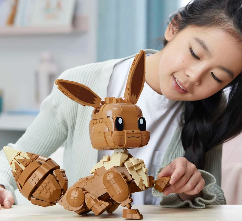 Pokémon Jumbo Évoli (30 cm), jeu de construction avec figurine mobile