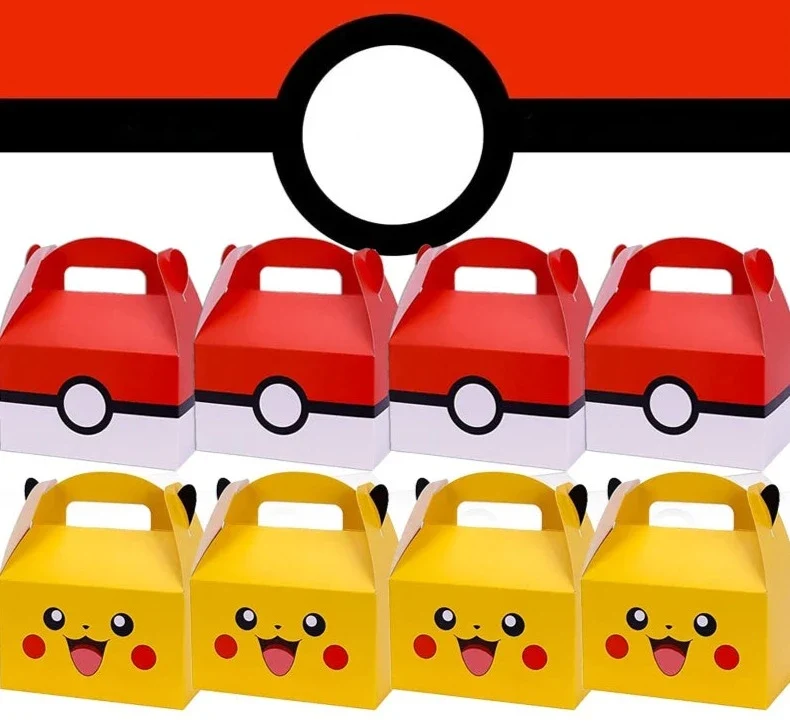 Boîte d'anniversaire Pikachu ou Pokeball pour bonbons, etc.