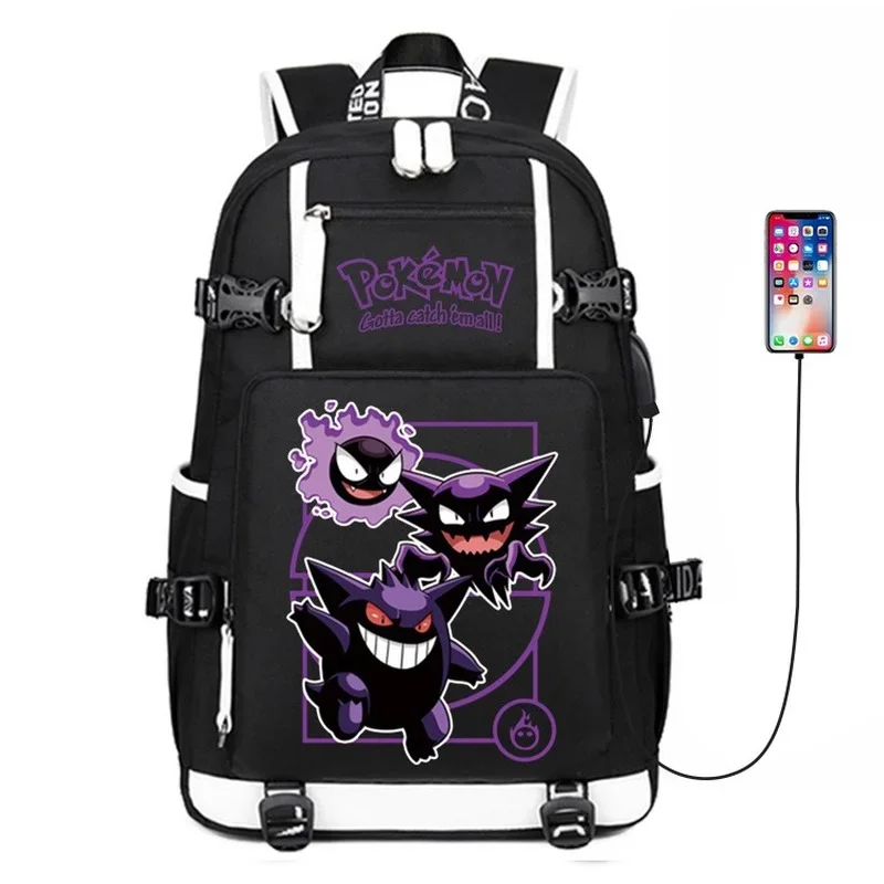 Sac à dos Charizard, Mewtwo, Gengar, Turok avec port USB (env. 47x30x15cm)