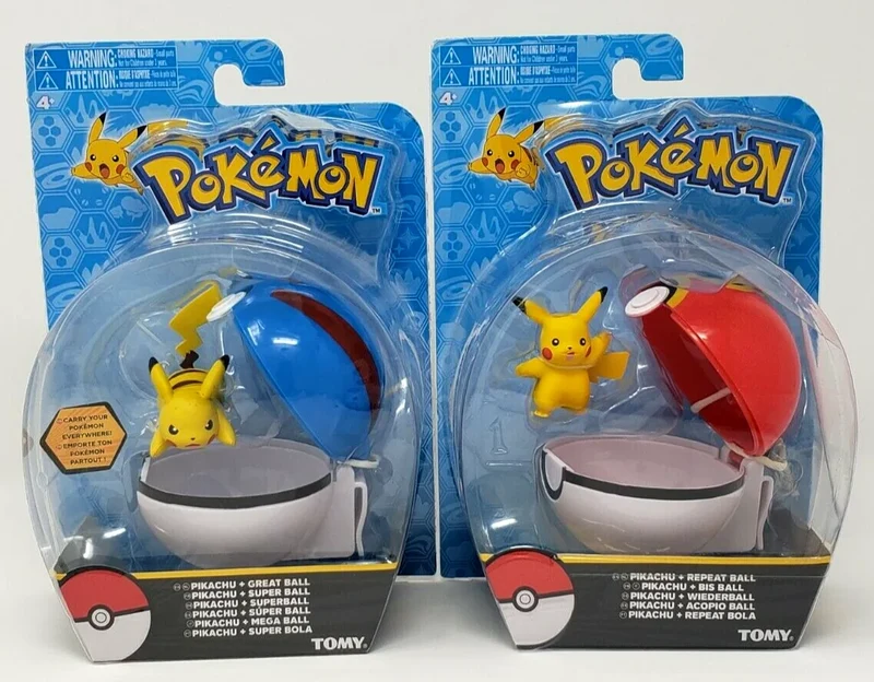 Pokémon Pikachu eF-eM Noibat Dedenne avec Pokeball