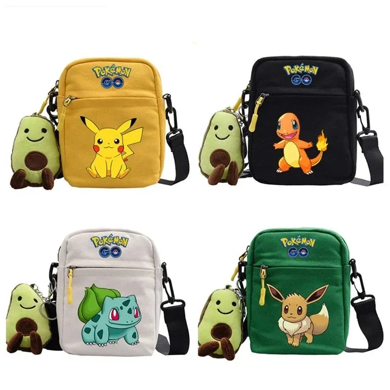 Sac besace motifs Pokémon et pendentif peluche avocat