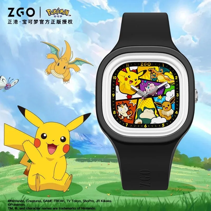 Montre-bracelet pour enfants Pokomon Pikachu avec affichage de l'heure classique