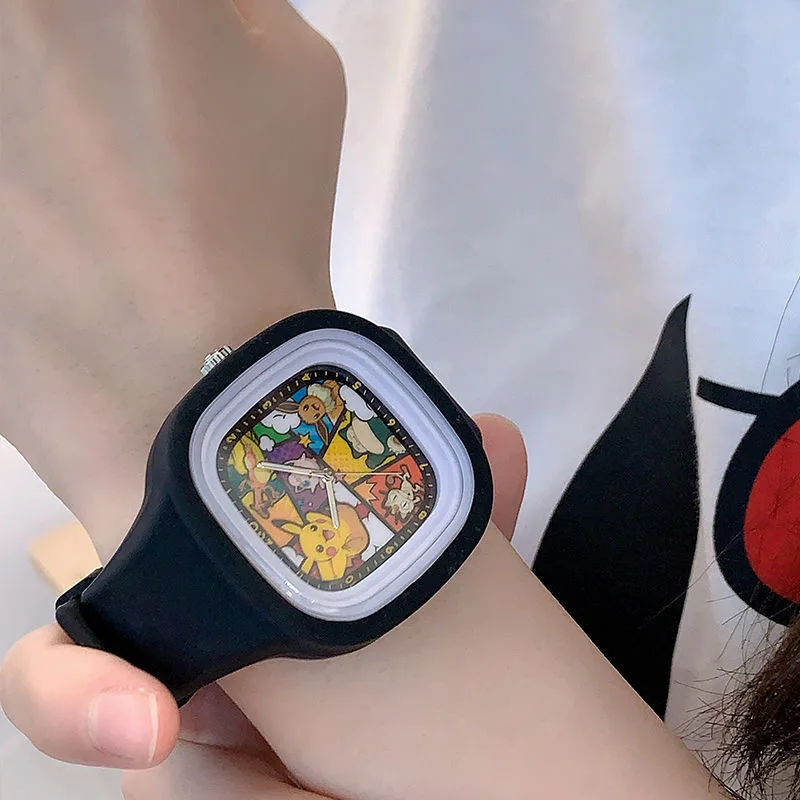 Montre-bracelet pour enfants Pokomon Pikachu avec affichage de l'heure classique