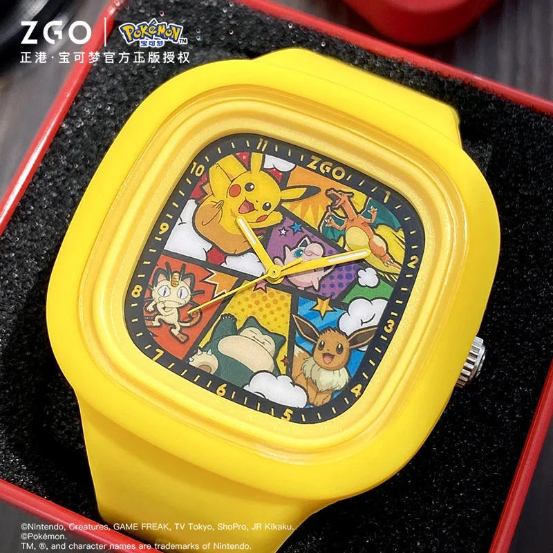 Montre-bracelet pour enfants Pokomon Pikachu avec affichage de l'heure classique