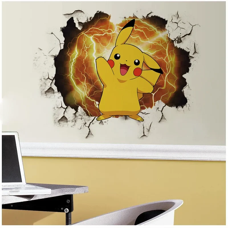 Grand sticker mural Pikachu Tatouage mural Pokémon
