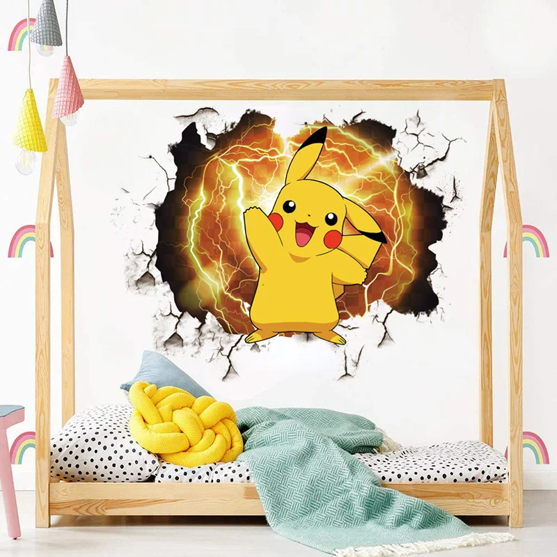 Grand sticker mural Pikachu Tatouage mural Pokémon